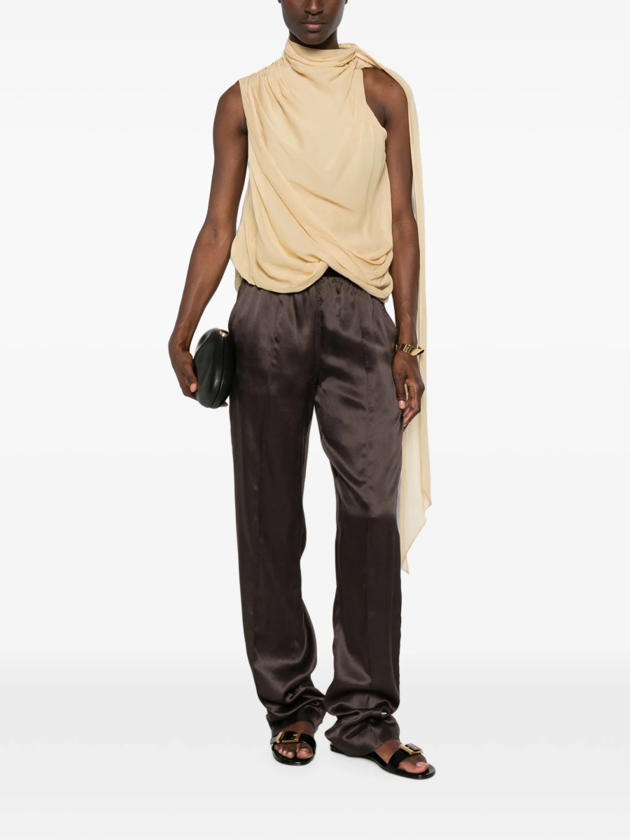 Pantaloni drepti Tom Ford maro din matase - Img 2