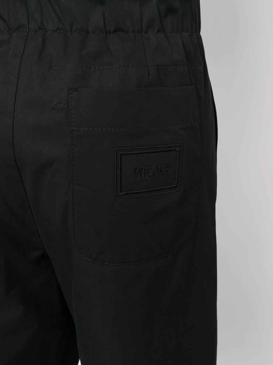 Pantaloni drepti Versace negri din vascoza si bumbac - Img 5