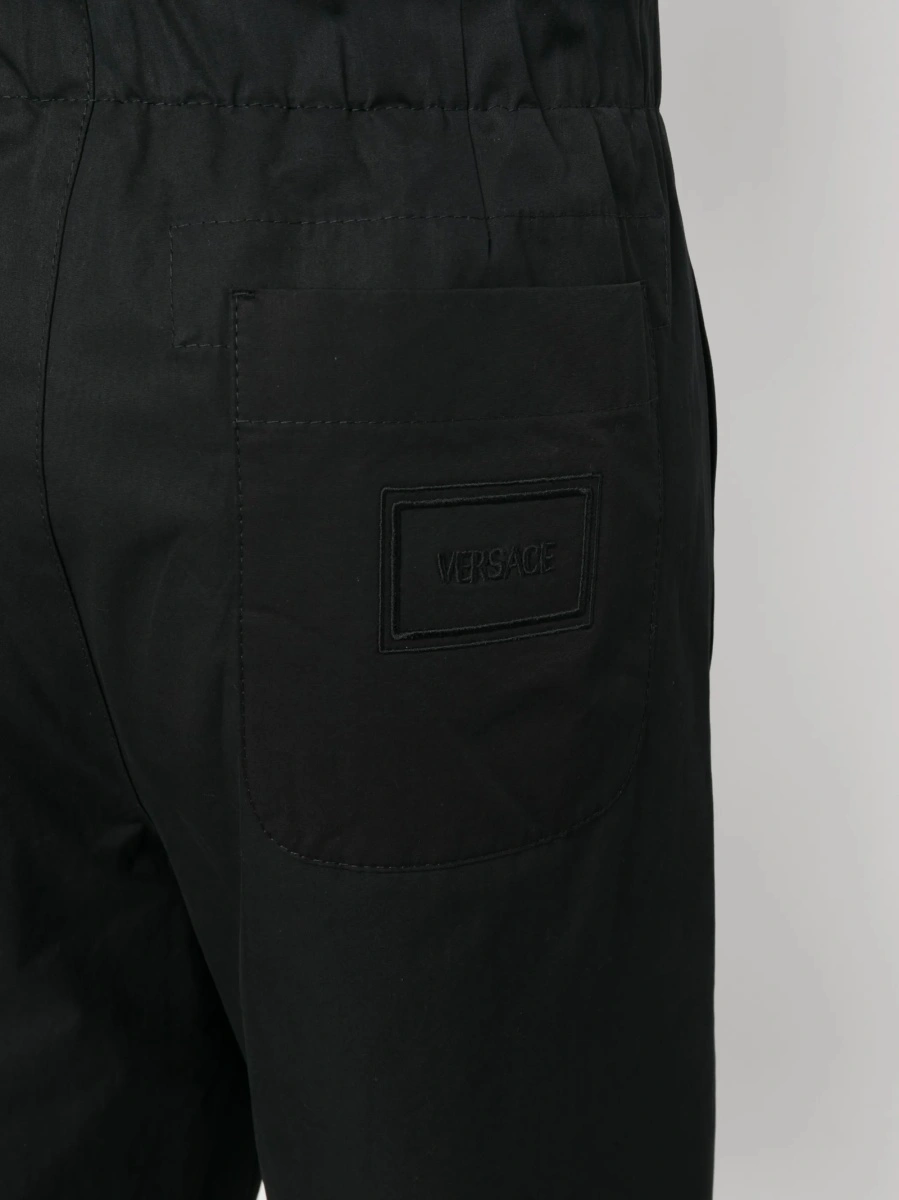 Pantaloni drepti Versace negri din vascoza si bumbac - Img 5