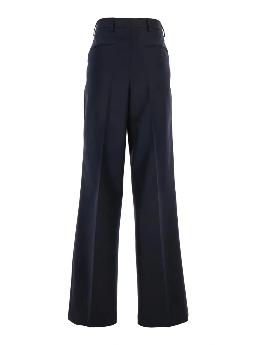Pantaloni Dries Van Noten albastri din lana 'Portias' - Img 2
