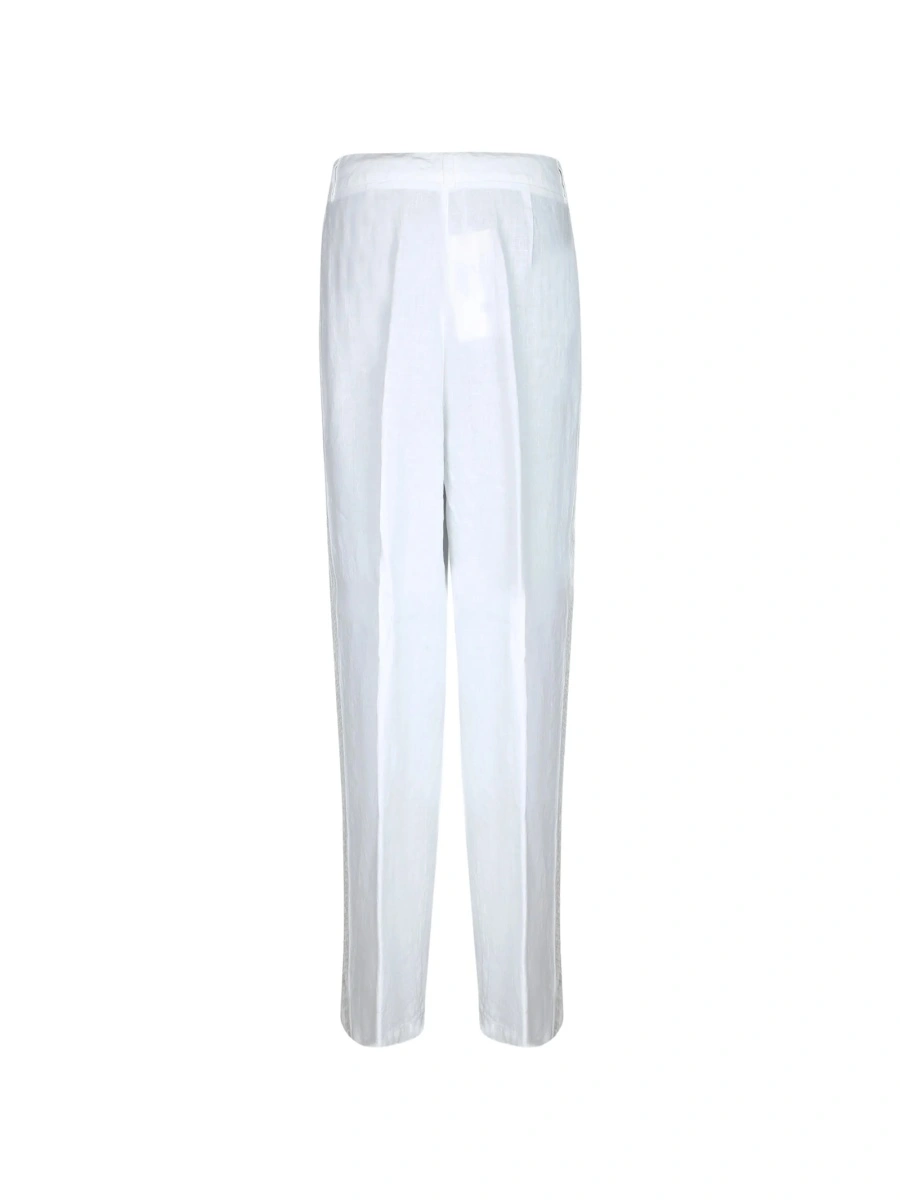 Pantaloni eleganti 120% LINO albi - Img 3