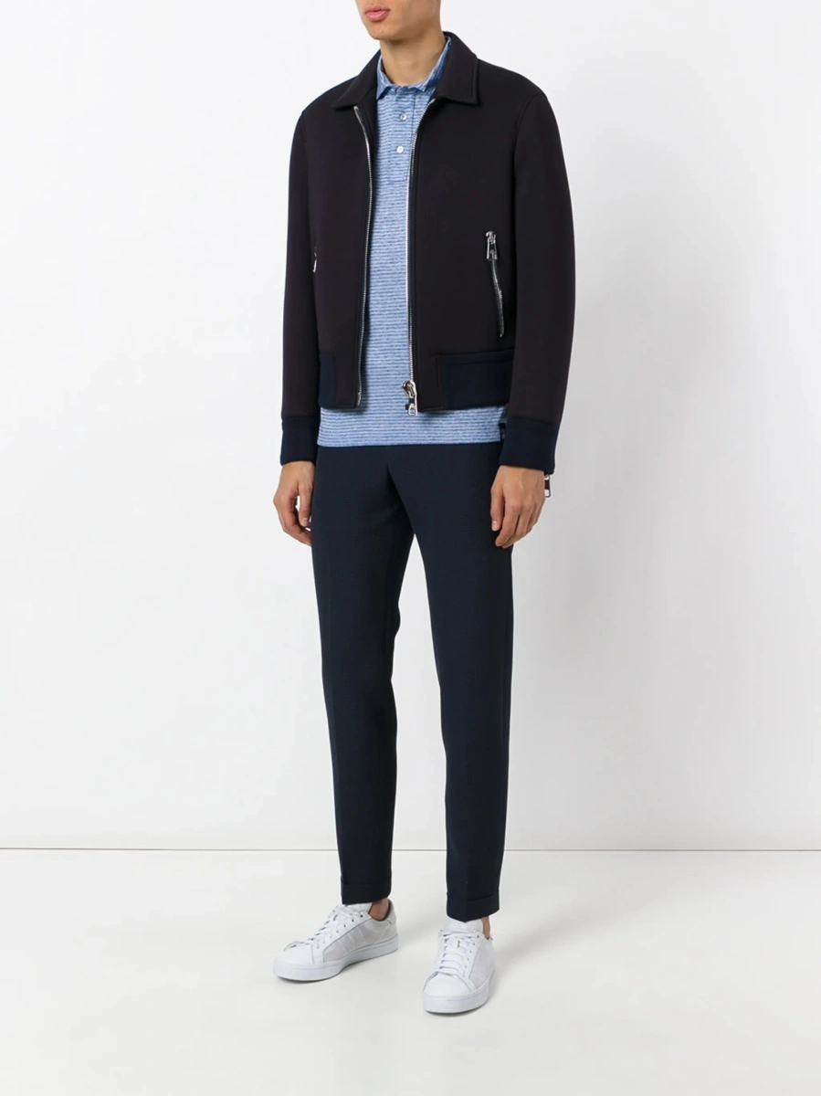 Pantaloni eleganti Briglia albastri din spandex/elastan si lana - Img 2