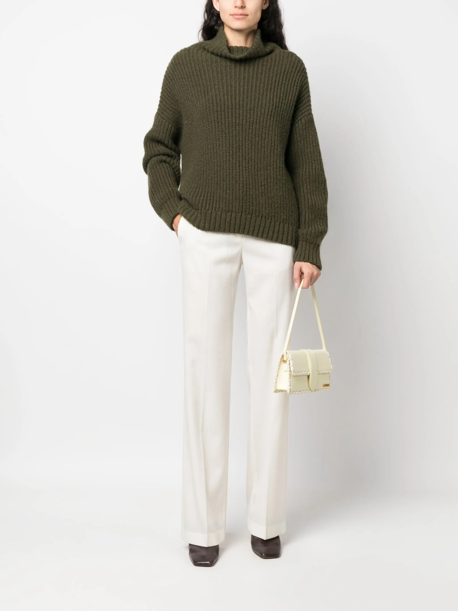 Pantaloni eleganti Fabiana Filippi albi din lana - Img 2