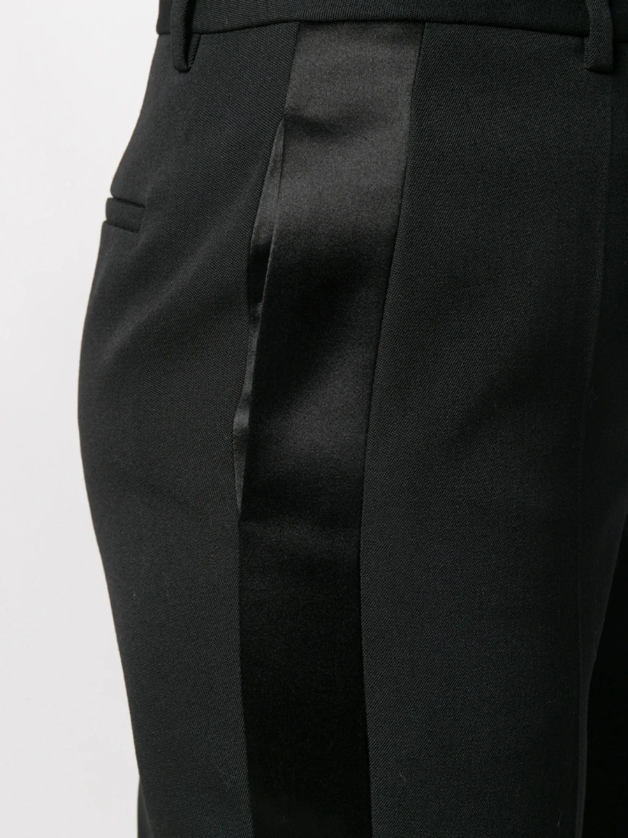 Pantaloni eleganti Givenchy negri din matase si vascoza - Img 5