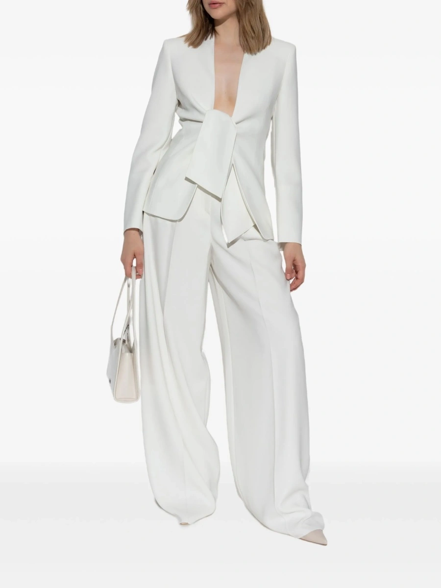 Pantaloni eleganti Max Mara albi - Img 2
