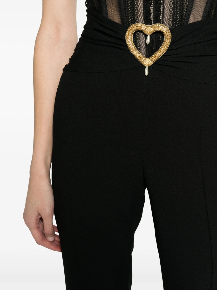 Pantaloni eleganti Moschino negri din acetat si vascoza - Img 5
