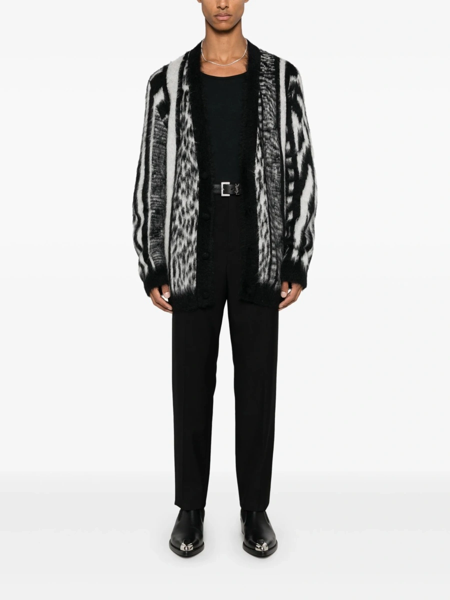 Pantaloni eleganti Saint Laurent negri din lana - Img 2