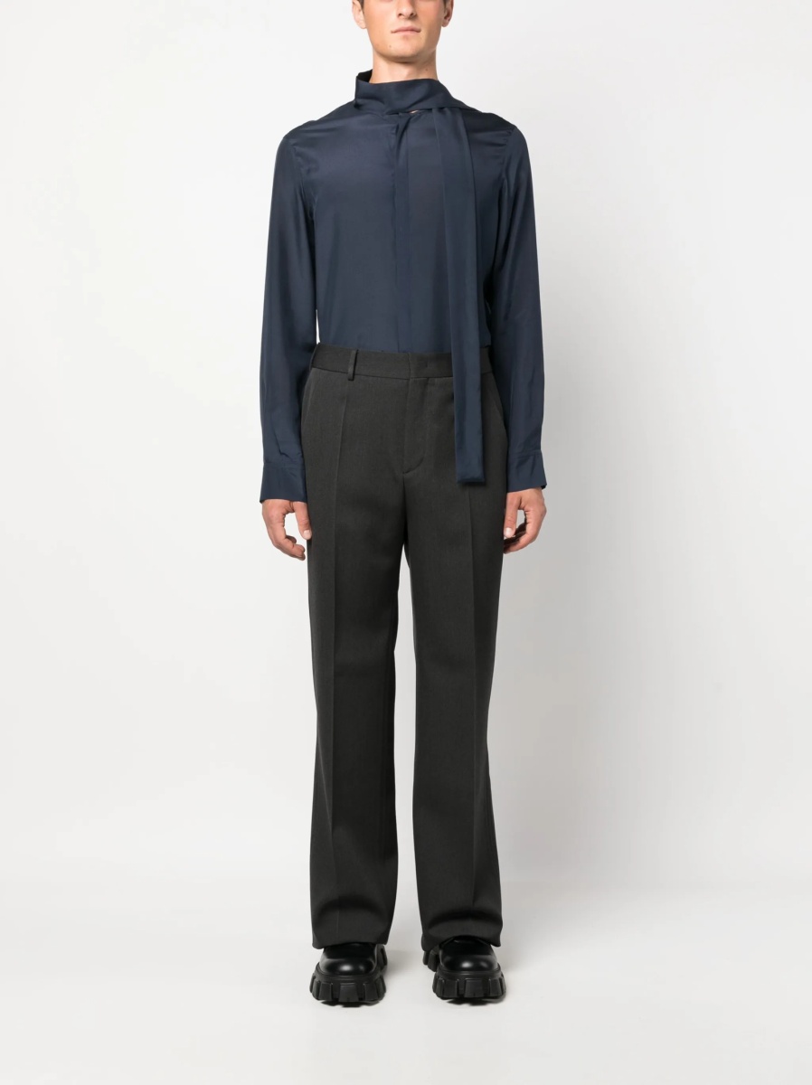 Pantaloni eleganti Valentino Garavani gri din lana - Img 2