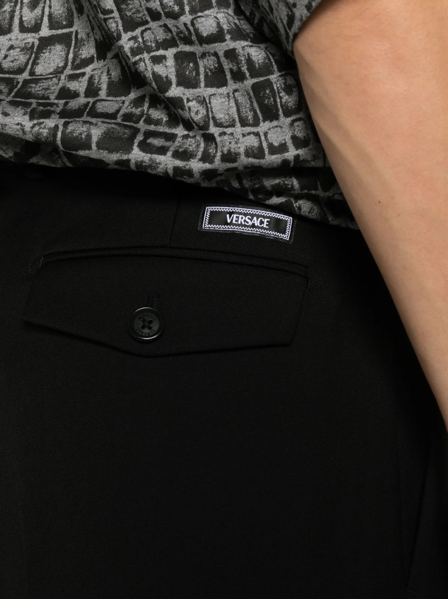Pantaloni eleganti Versace negri din lana - Img 5
