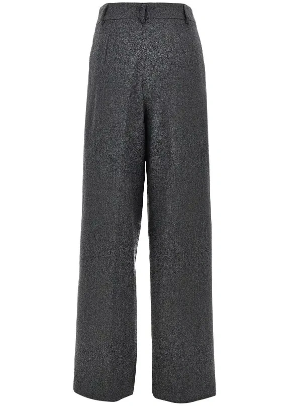 Pantaloni Emporio Armani gri din flanel - Img 3