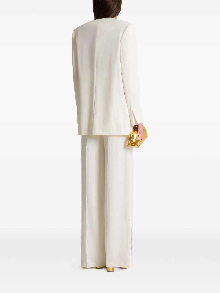 Pantaloni evazati Alberta Ferretti albi - Img 3