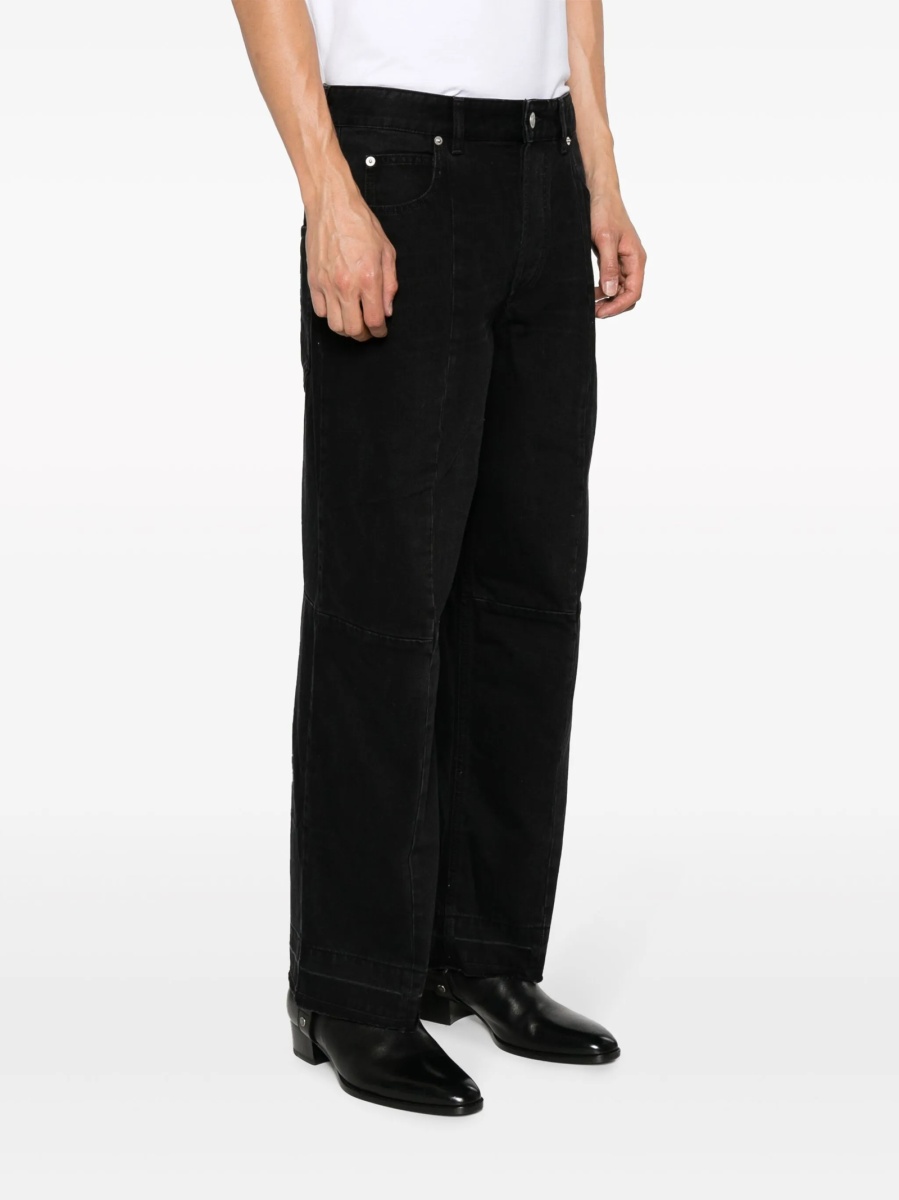 Pantaloni evazati Isabel Marant negri din bumbac - Img 3