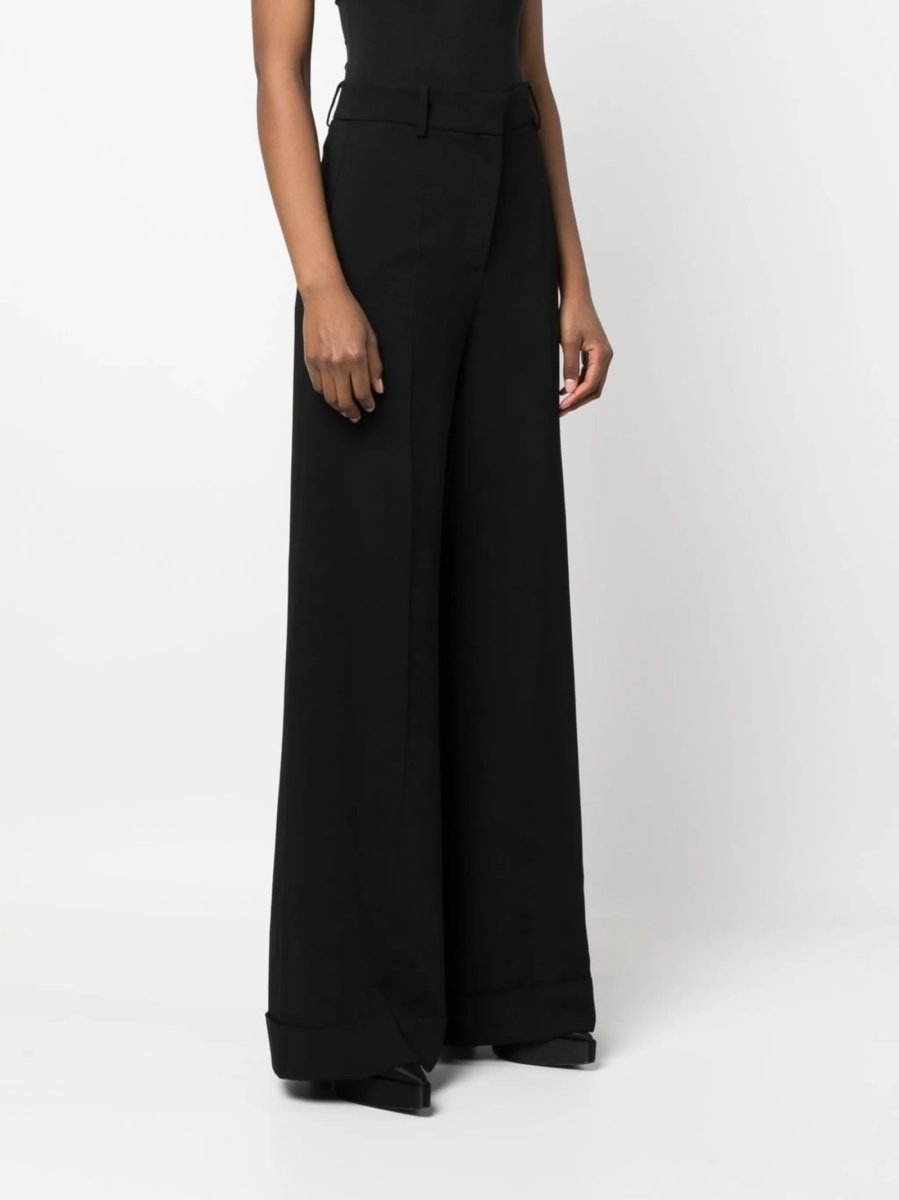 Pantaloni evazati Moschino negri din vascoza si elastan - Img 3