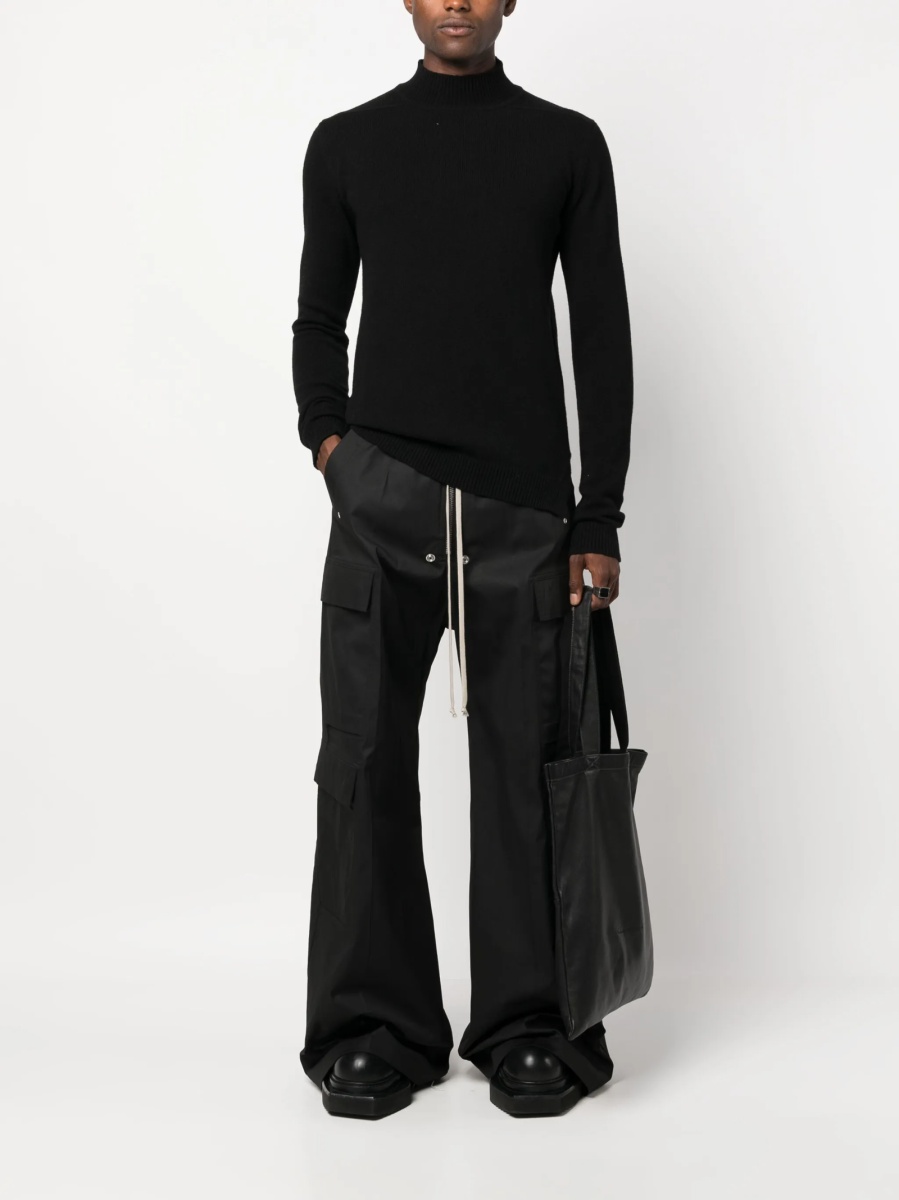 Pantaloni evazati Rick Owens negri - Img 2