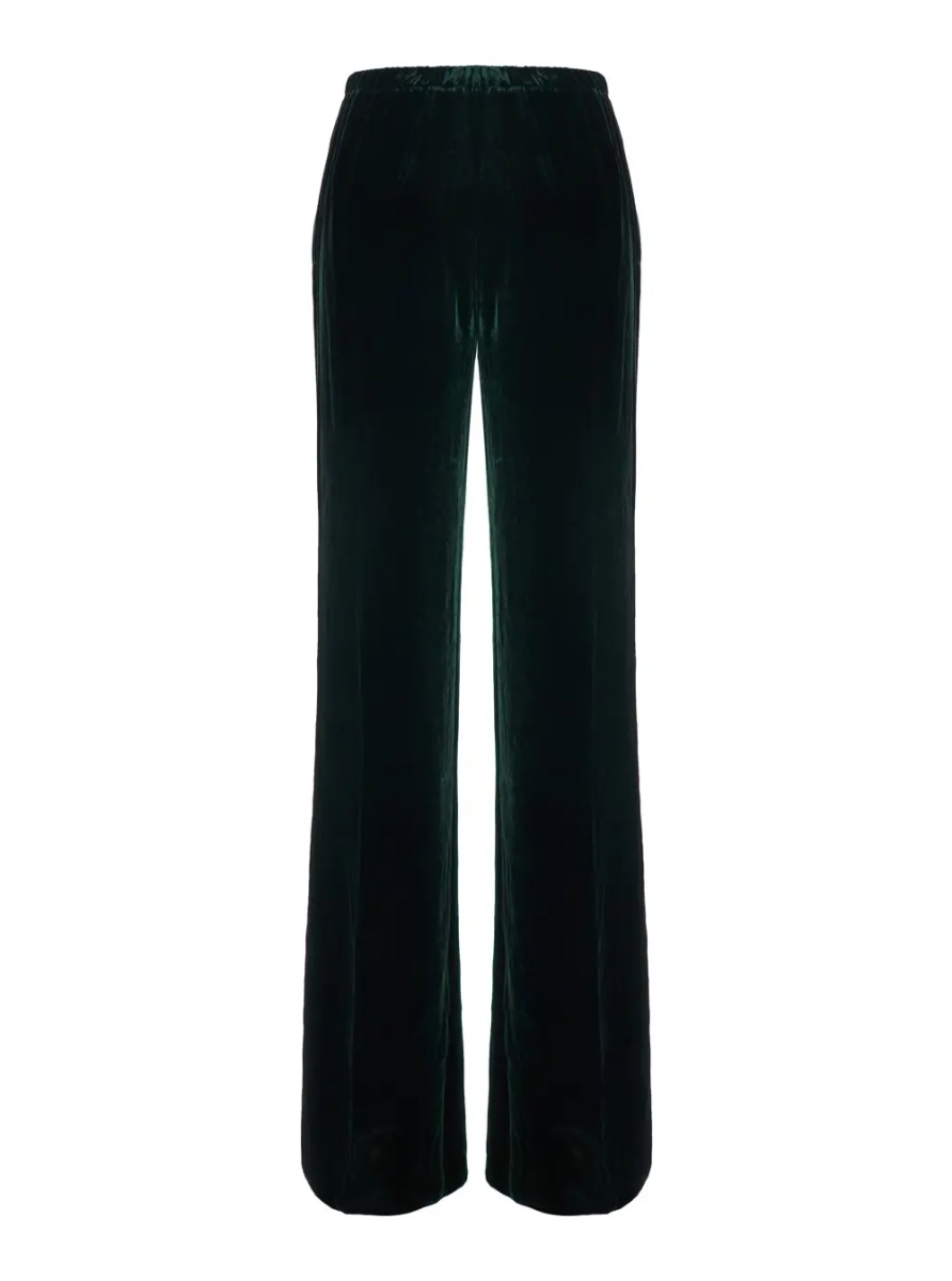Pantaloni 'Fazio' green Pants with elasticated waist in velvet for women - Img 2