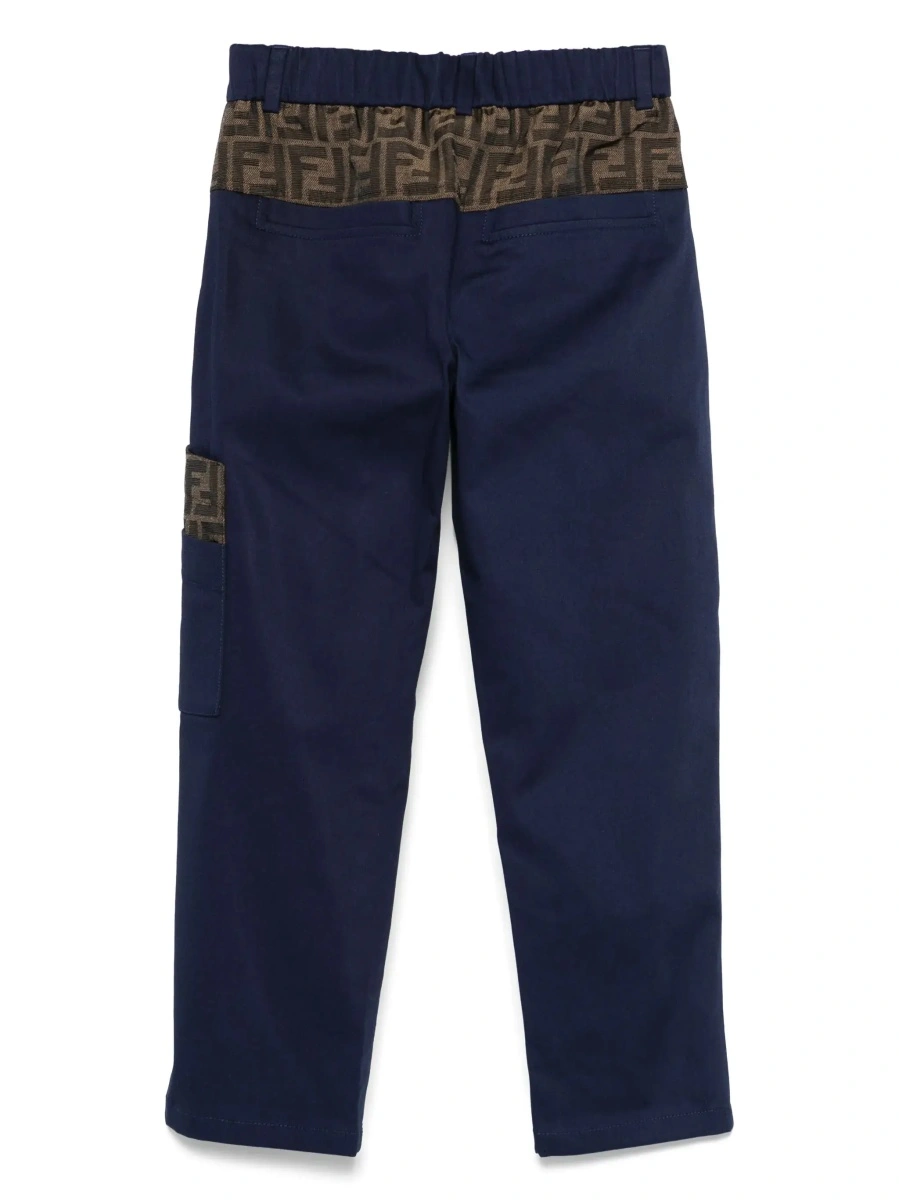 Pantaloni Fendi albastri din bumbac - Img 3