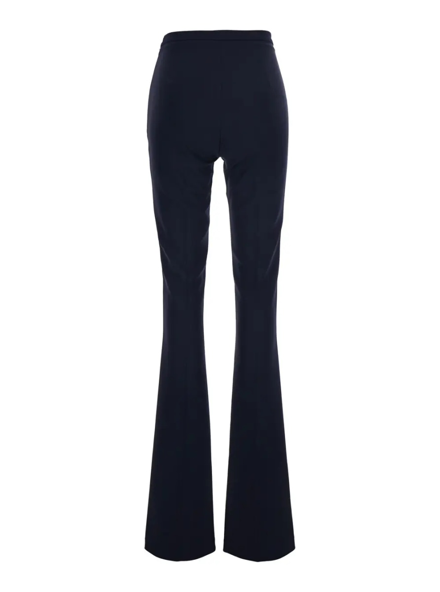 Pantaloni Flare Pants with Elegant Details and Blue Crepe Fabric - Img 2