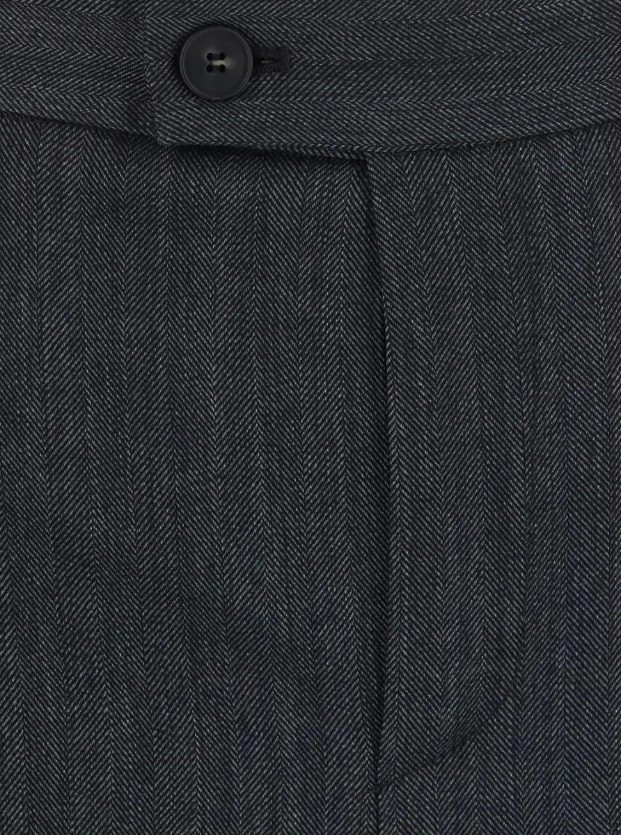 Pantaloni Grey Pants with button closure and wide leg in fabric for women - Img 2