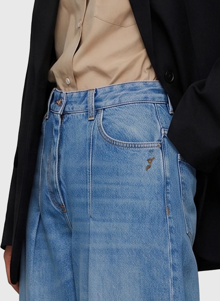 Pantaloni High-Waist Barrel-Leg Jeans - Img 3