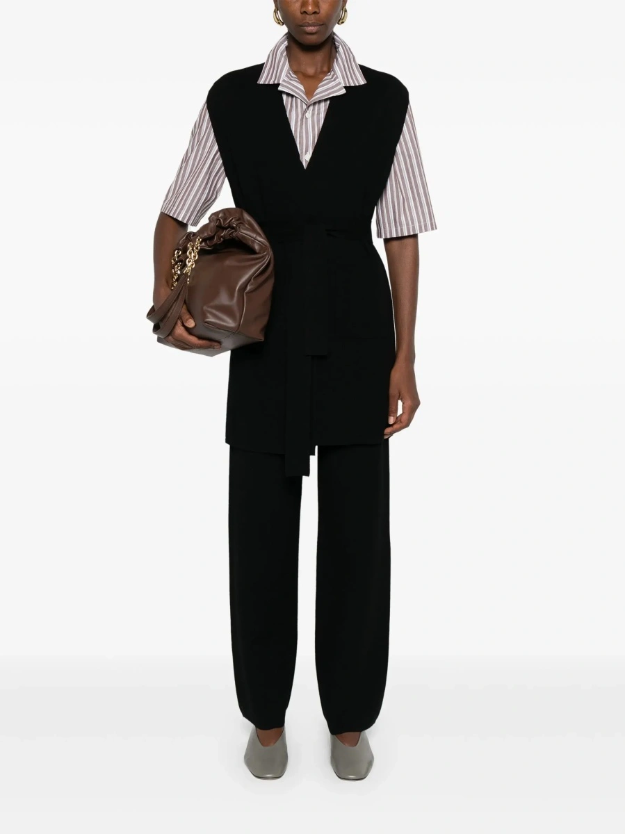 Pantaloni MaxMara Studio negri din vascoza - Img 4
