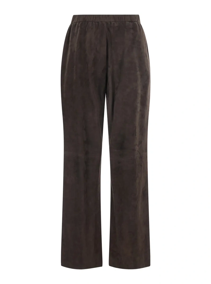 Pantaloni Men's brown lamb suede trousers - Img 2