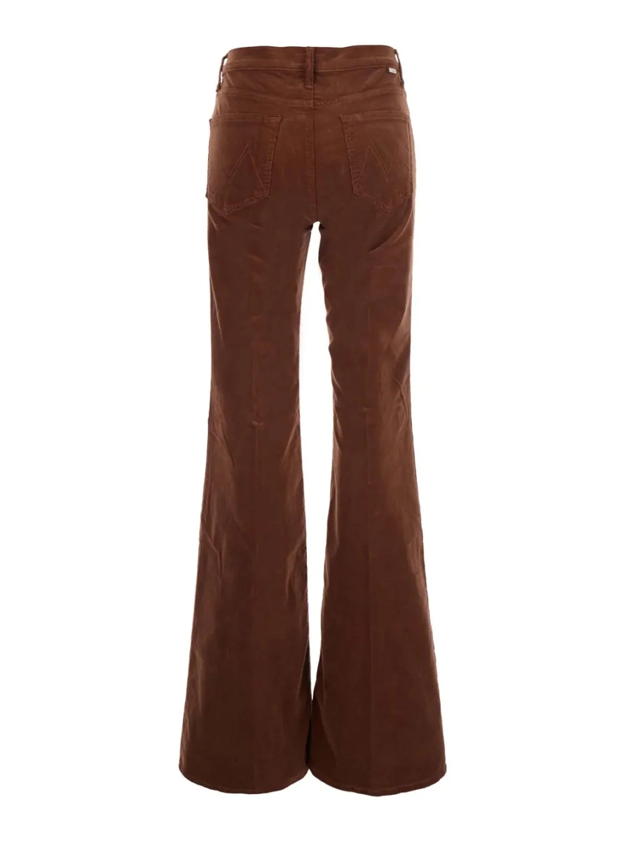 Pantaloni MOTHER maro din elastan si bumbac - Img 2