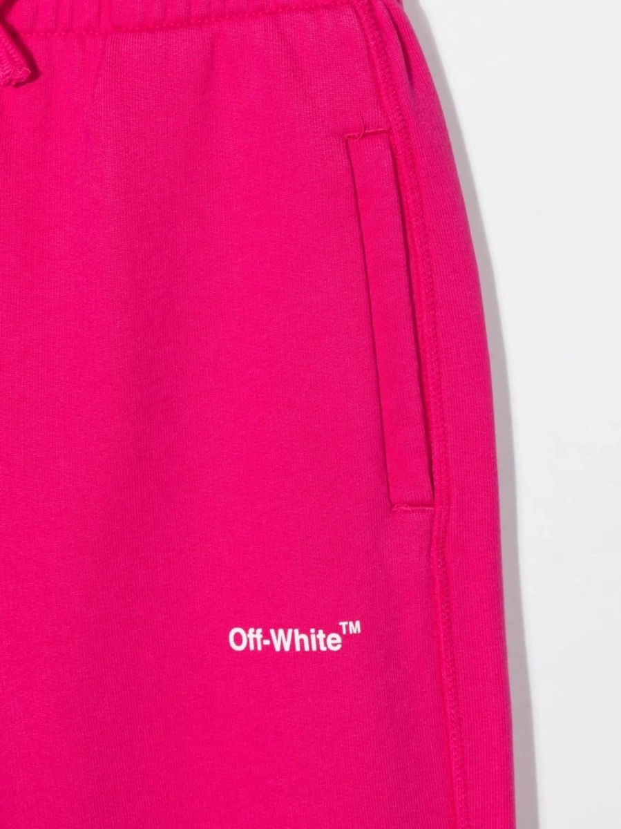 Pantaloni Off-White roz din bumbac - Img 3