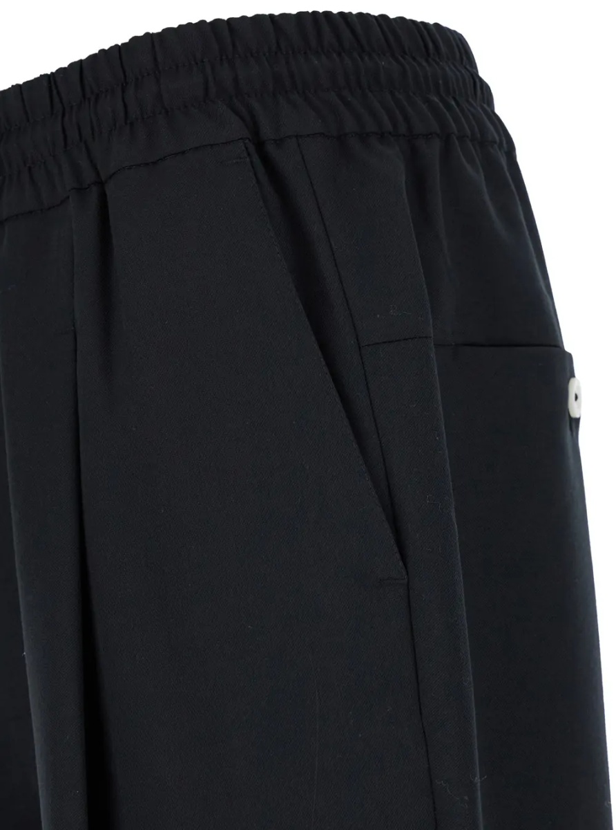 Pantaloni Pants 'Le Pantalon Cropped' with Elastic Waist and Drawstring in Wool Blend Black Men - Img 2