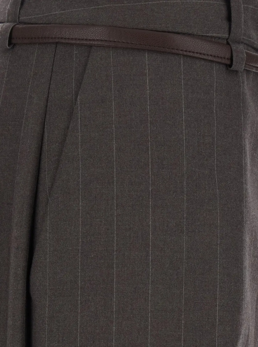 Pantaloni Pants with pockets and straight hem in Tech Fabric beige for women - Img 3