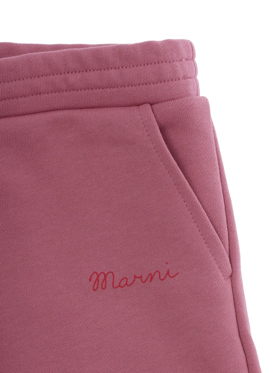 Pantaloni Pink Pants with pockets and logo lettering in cotton Baby - Img 3