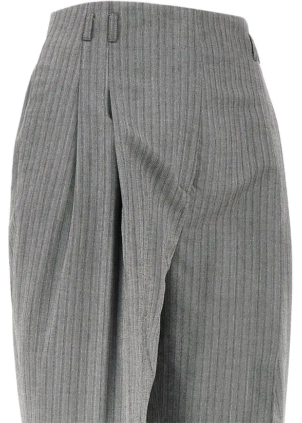 Pantaloni Pinstriped wide pants with darts - Img 2