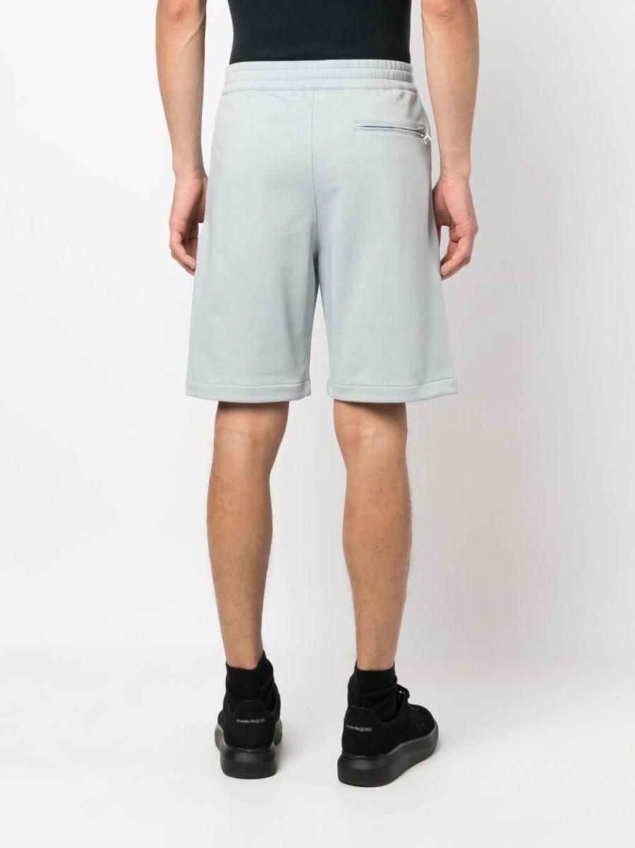 Pantaloni scurti Alexander McQueen albastri din bumbac - Img 4