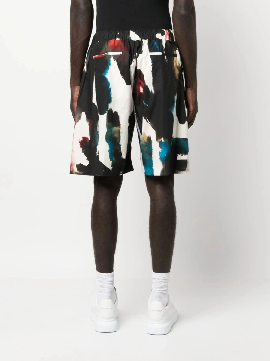 Pantaloni scurti Alexander McQueen negri din bumbac - Img 4