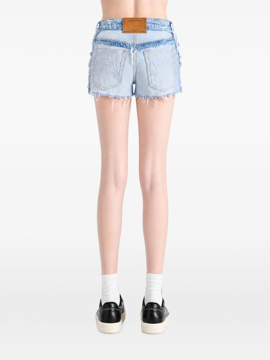 Pantaloni scurti Alexander Wang albastri din bumbac - Img 4