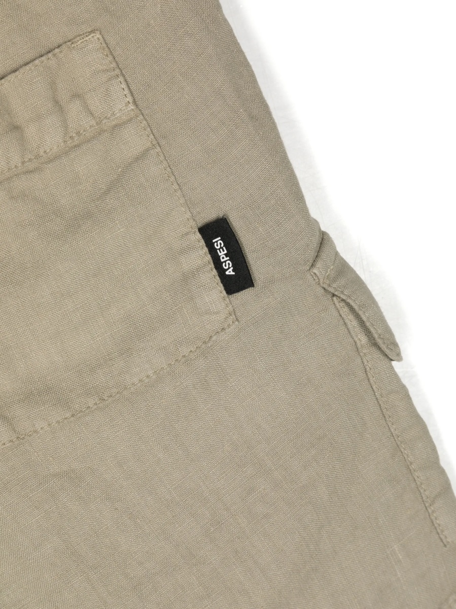 Pantaloni scurti Aspesi verzi din in - Img 3