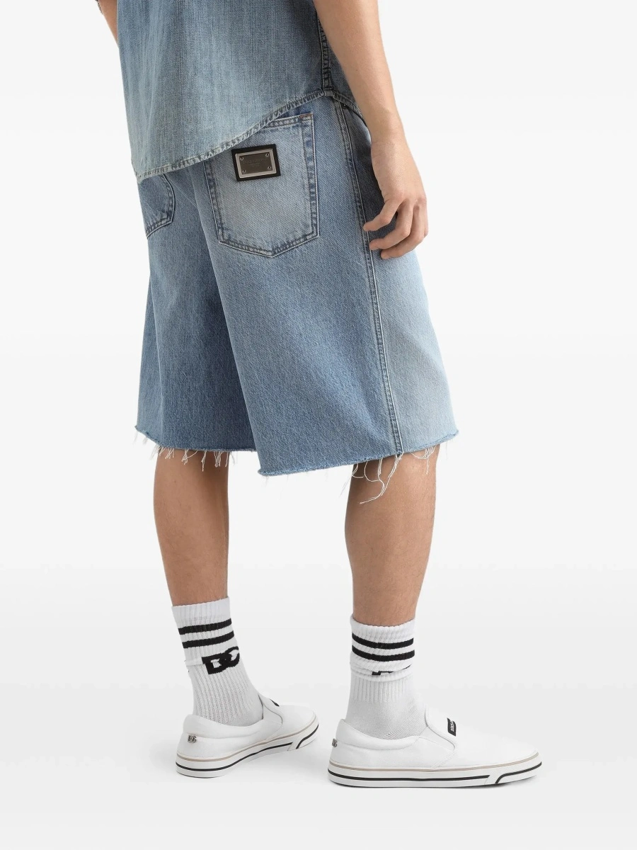 Pantaloni scurti Dolce &amp; Gabbana albastri din denim - Img 7