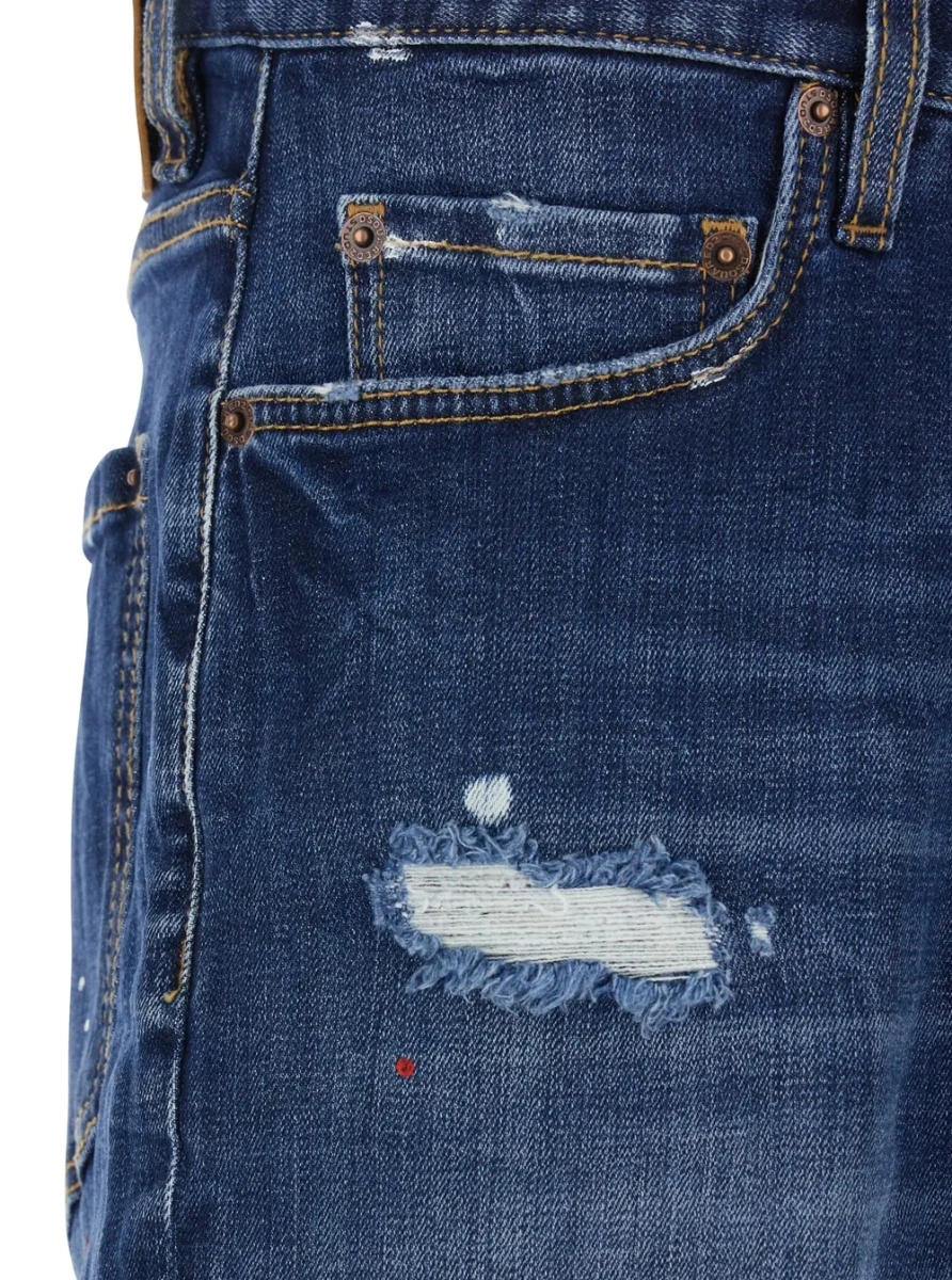 Pantaloni scurti DSQUARED2 albastri din denim 'Marine' - Img 3