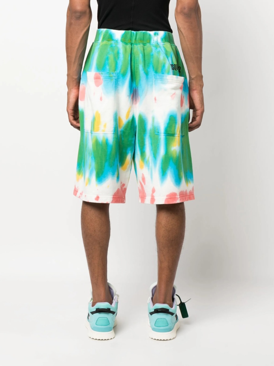 Pantaloni scurti DSQUARED2 verzi din bumbac - Img 4