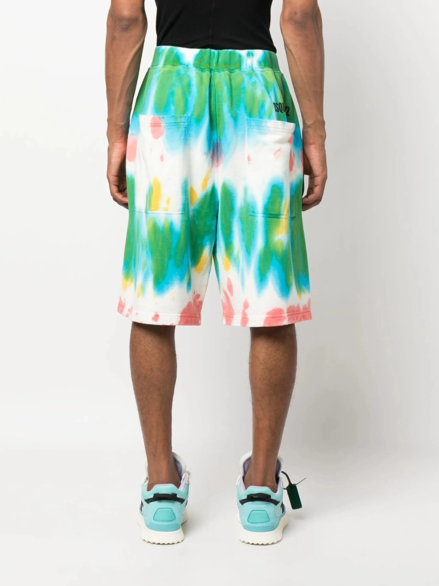 Pantaloni scurti DSQUARED2 verzi din bumbac - Img 4