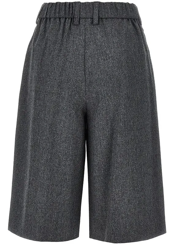 Pantaloni scurti Emporio Armani gri din flanel - Img 3