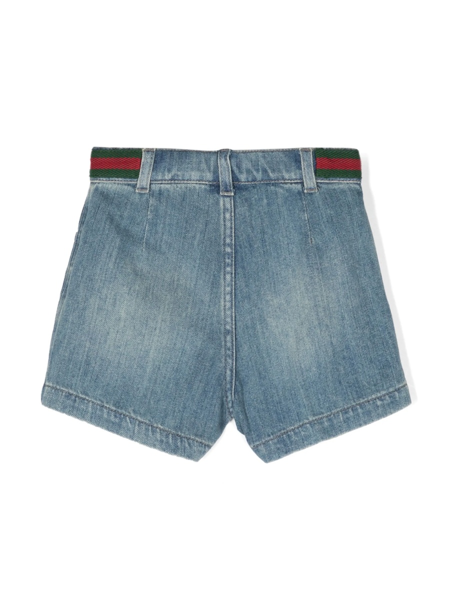 Pantaloni scurti Gucci albastri din bumbac - Img 2