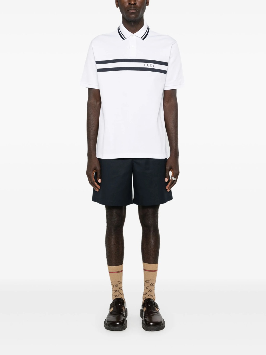 Pantaloni scurti Gucci albastri din bumbac - Img 2