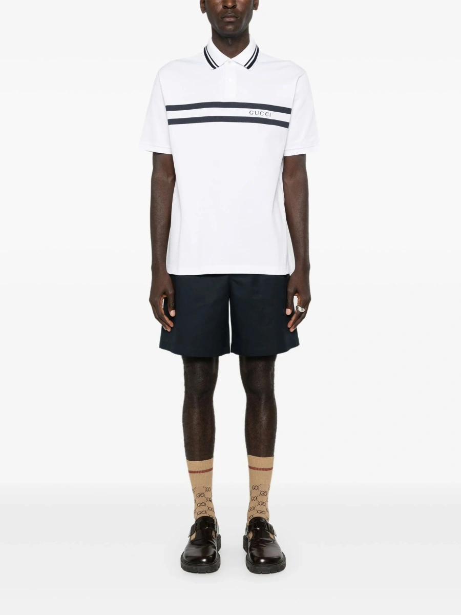 Pantaloni scurti Gucci albastri din bumbac - Img 2
