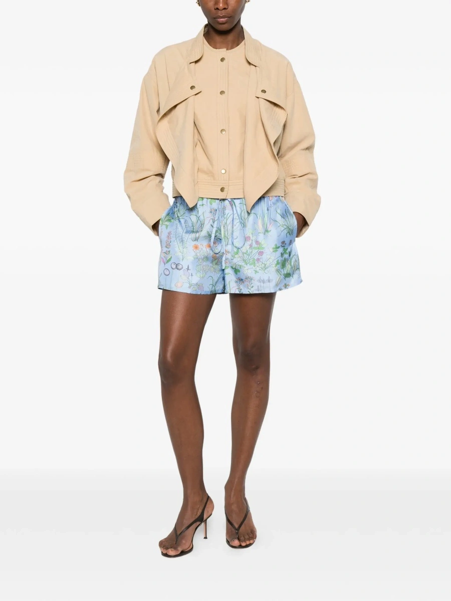 Pantaloni scurti Gucci albastri din matase - Img 4