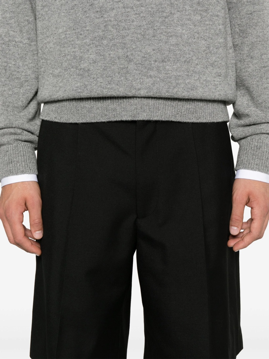 Pantaloni scurti Gucci negri din lana si polyester - Img 5