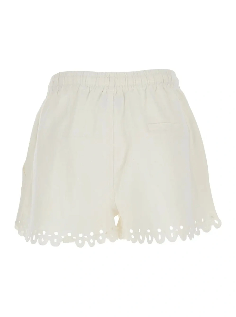 Pantaloni scurti Isabel Marant albi din bumbac - Img 2