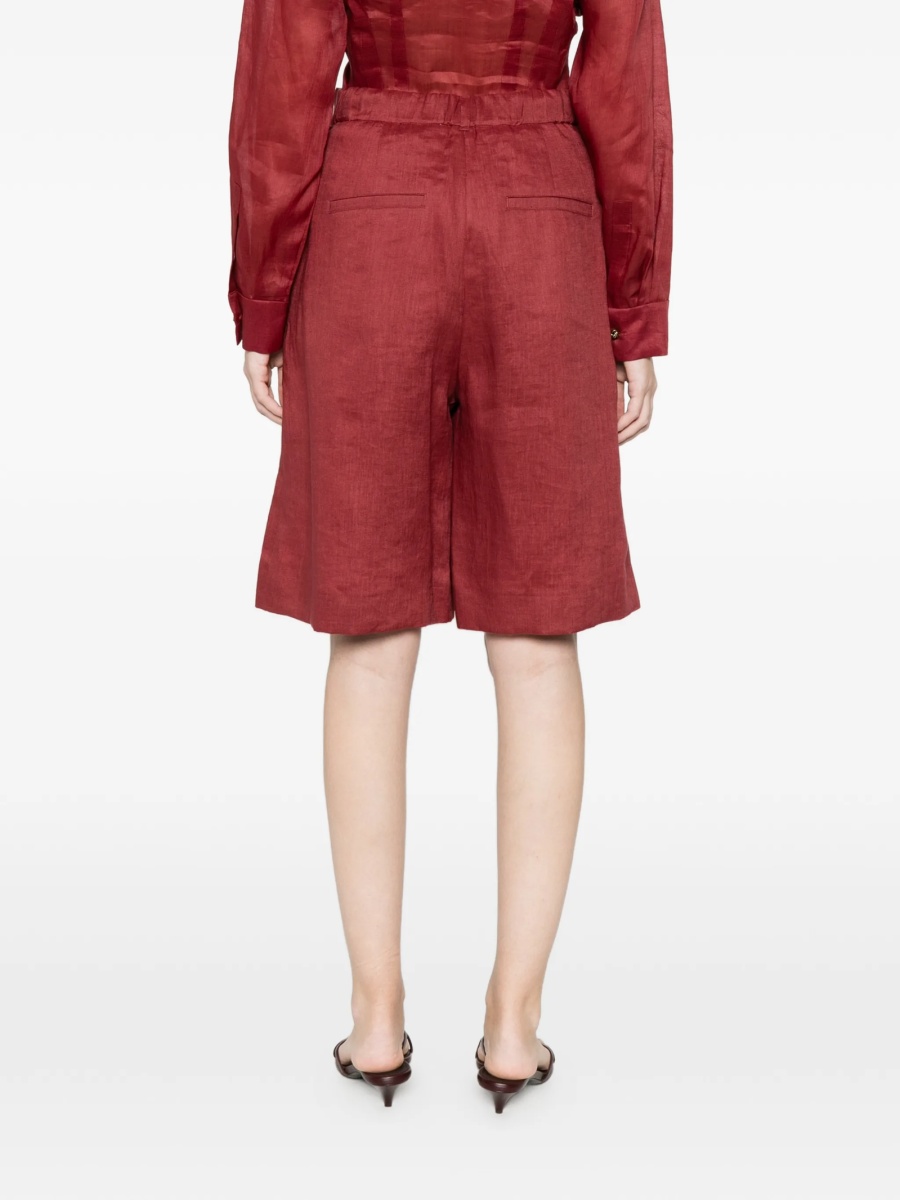 Pantaloni scurti MaxMara Studio rosii din in - Img 4