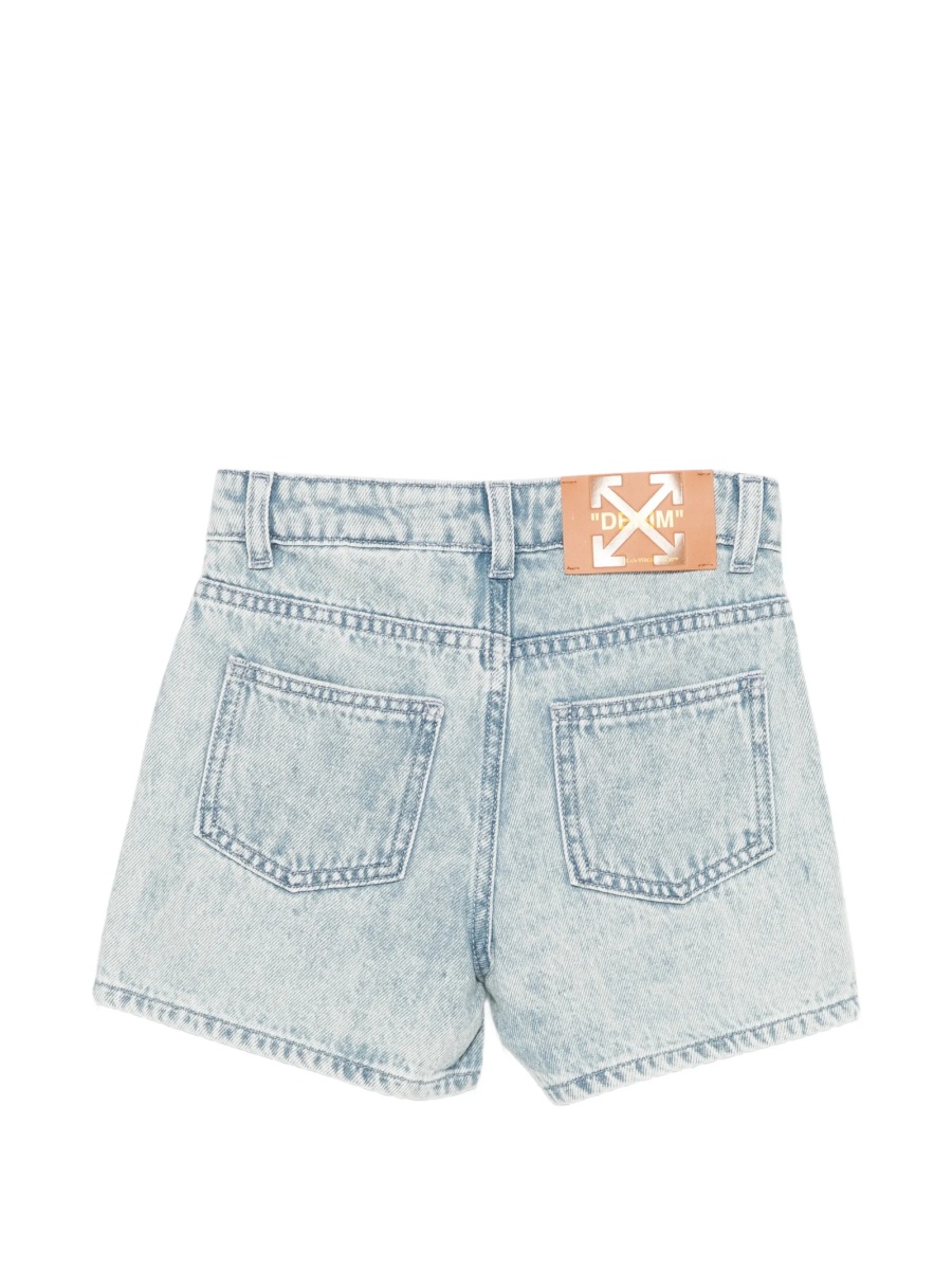 Pantaloni scurti Off-White albastri din bumbac - Img 2