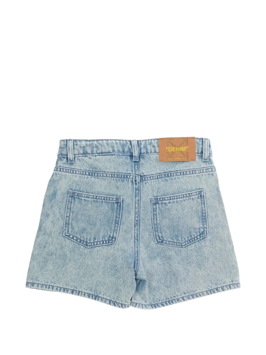 Pantaloni scurti Off-White albastri din bumbac - Img 4