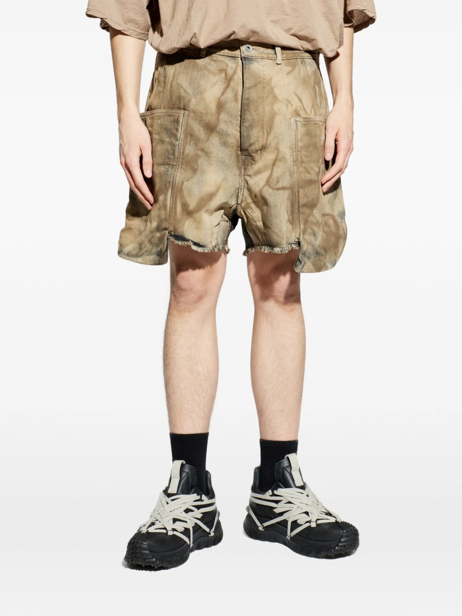Pantaloni scurti Rick Owens neutri din bumbac - Img 3